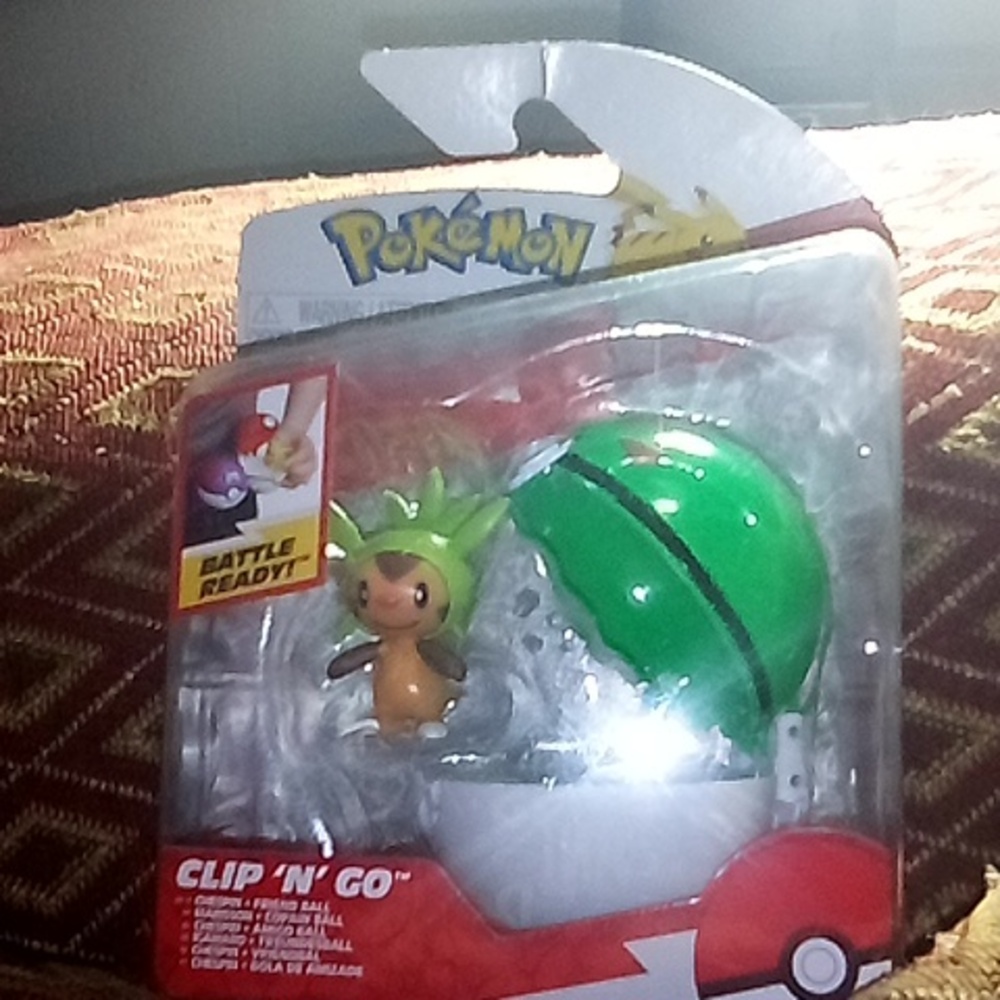 Pokemon Clip 'N' Go Chespin + Friend Poke Ball Green Action Figure‎ Toy